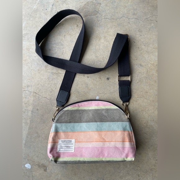 r.riveter Handbags - R.riveter Colorful Striped Crossbody Bag